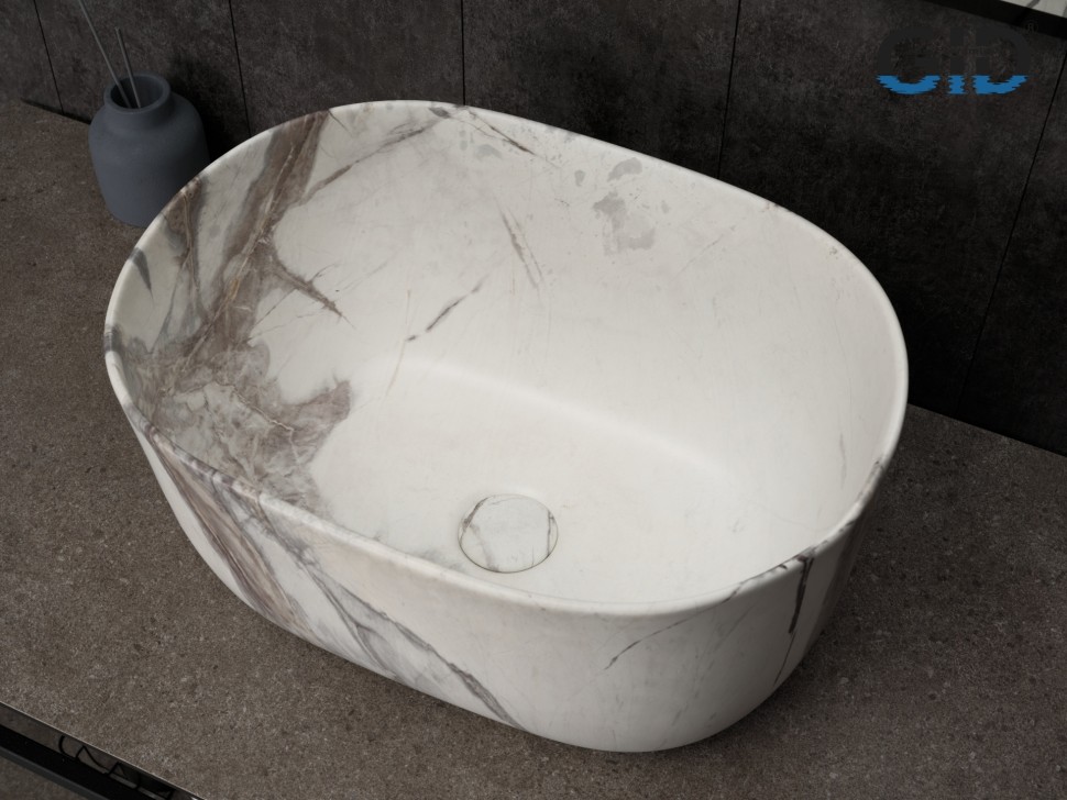 Раковина Gid Mnc9302 54481 накладная под камень матовая 45x32x22