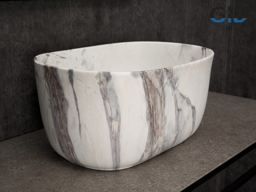 Раковина Gid Mnc9302 54481 накладная под камень матовая 45x32x22