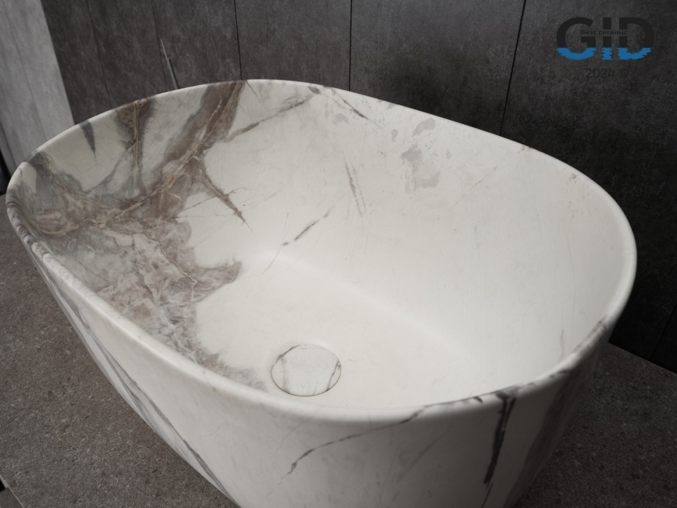 Раковина Gid Mnc9302 54481 накладная под камень матовая 45x32x22