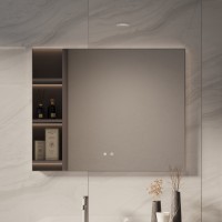 Зеркало Vincea LED VLM-4F100GM-2 1000х800 c сенсорным выключателем, антизапотевание, вороненая сталь