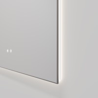 Зеркало Vincea LED VLM-4F100GM-2 1000х800 c сенсорным выключателем, антизапотевание, вороненая сталь