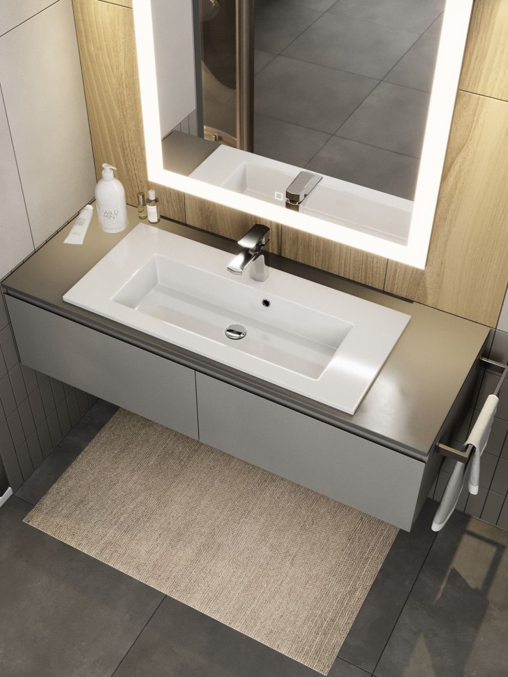 Раковина для ванной 80 см, Uperwood Aurora, белая глянцевая