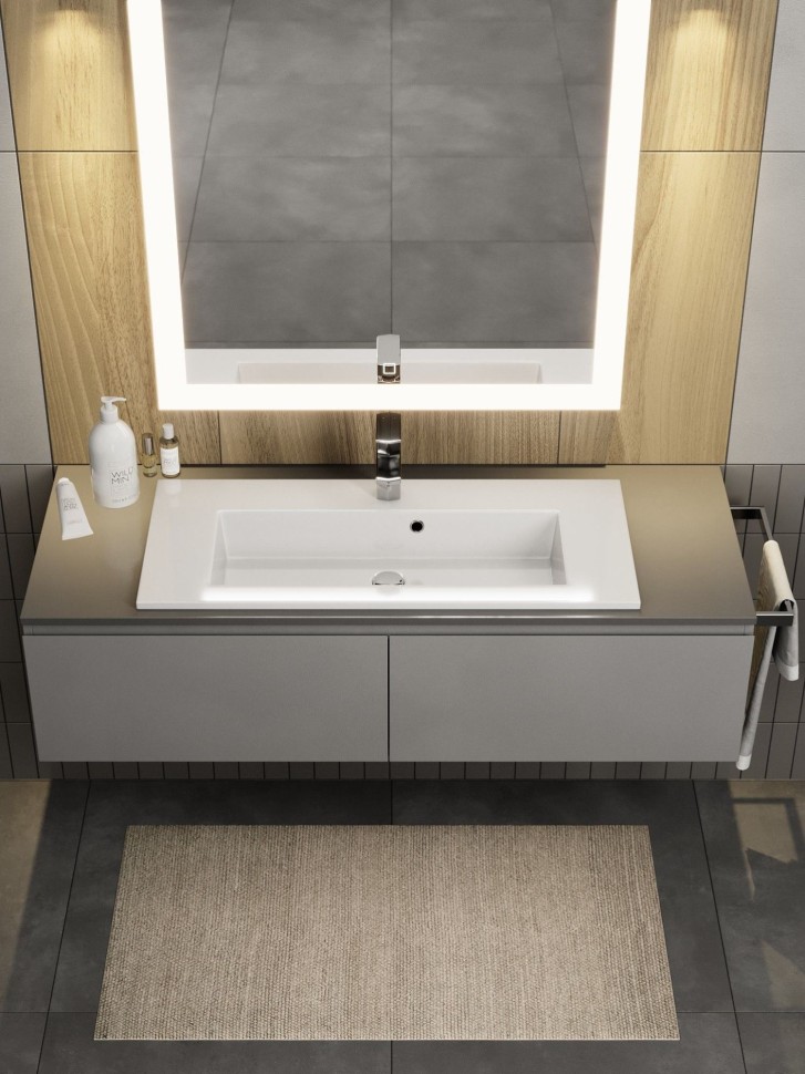 Раковина для ванной 80 см, Uperwood Aurora, белая глянцевая