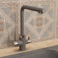 Смеситель для кухни Uperwood Quartz Premium UPD-03-03, с каналом для фильтрованной воды, серый