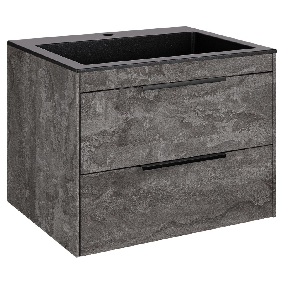 База под раковину Chiara 2D 600 подвесная, 2 выкатных ящика soft-close, G.Stone