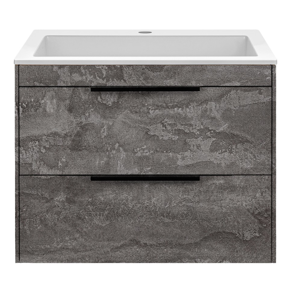 База под раковину Chiara 2D 600 подвесная, 2 выкатных ящика soft-close, G.Stone