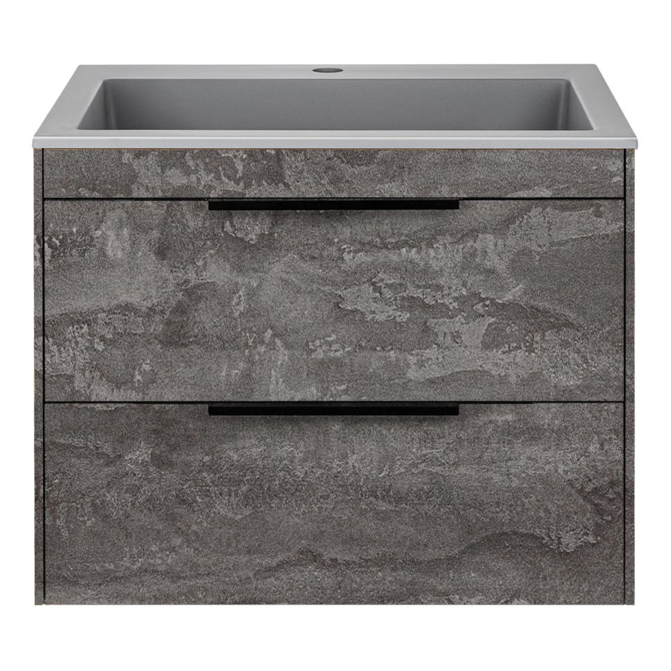 База под раковину Chiara 2D 600 подвесная, 2 выкатных ящика soft-close, G.Stone