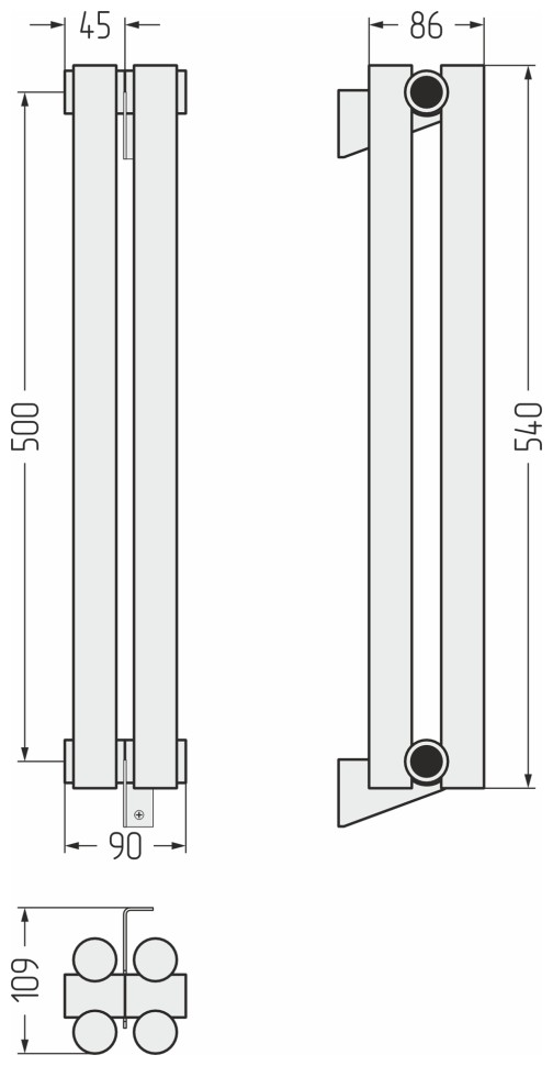 Эстет-11 500х90 2 секции