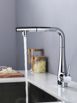 AQM9902CR Cucina Смеситель для кухни с выдвижным L-образным изливом, хром