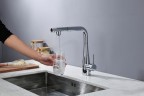 AQM9902CR Cucina Смеситель для кухни с выдвижным L-образным изливом, хром