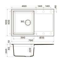 Кухонная мойка Omoikiri Sakaime 79-ES Tetogranit/espresso