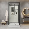 Душевая кабина Niagara Standart ST90/15Q/BL (90х90х215) квадрат,поддон 15см,распашная,проф.черный,3 места