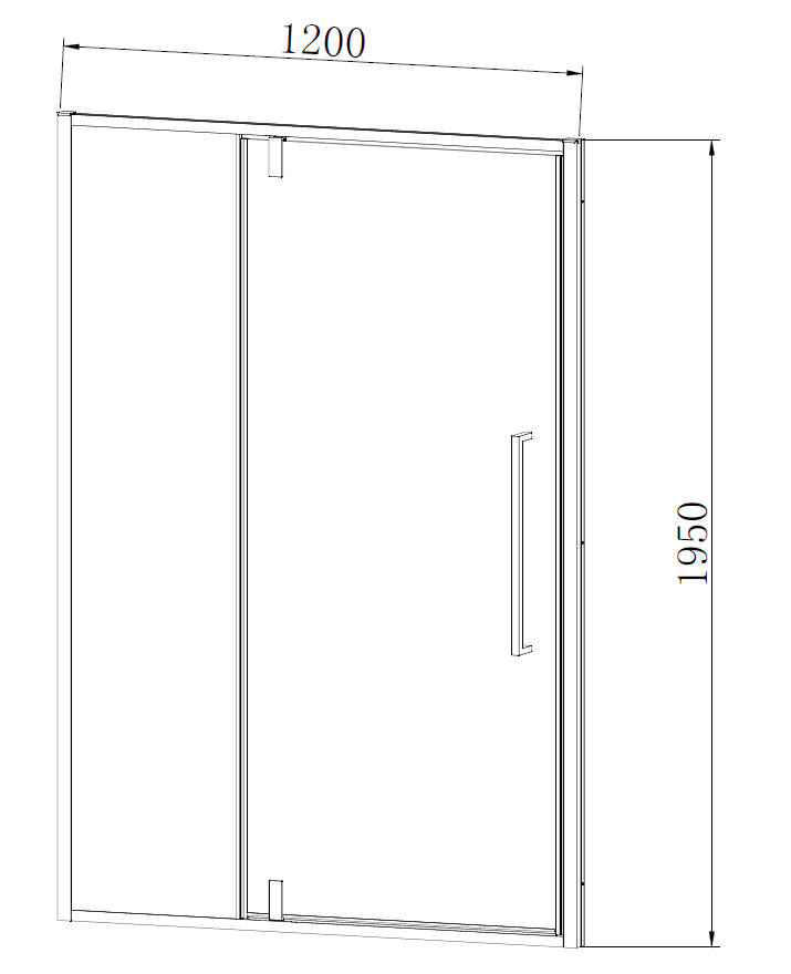 Душевая дверь Slim-N VDP-4SN120CLB, черный матовый, стекло прозрачное