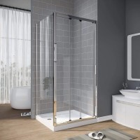 Душевой угол Veconi Rovigo RV-028, 1000х800х1950, хром, прозрачное стекло