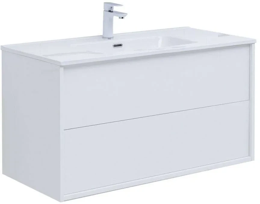 Тумба с раковиной Lino 80 (Flat) белый глянец