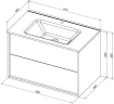Тумба с раковиной Lino 80 (Flat) белый глянец