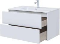 Тумба с раковиной Lino 80 (Flat) белый глянец