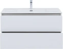 Тумба с раковиной Lino 80 (Flat) белый глянец
