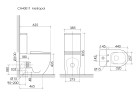 Напольная пристенная чаша унитаза METROPOL смыв Торнадо цвет черный матовый Ceramicanova