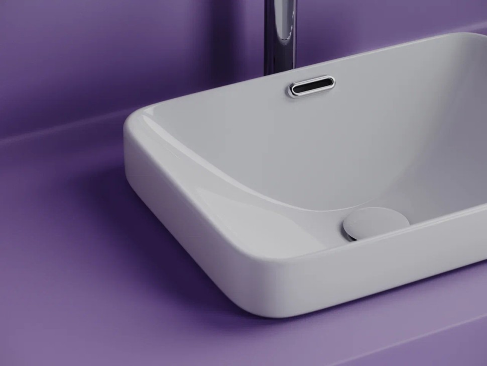 Раковина встраиваемая сверху CERAMICANOVA Element с отверстием слива - перелива прямоугольной формы 460x330x170 мм цвет белый арт. CN6078
