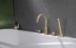 Смеситель ABBER Wasser Kreis AF8113G на борт ванны, золото матовое
