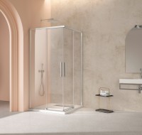 Душевой уголок Слим 8мм (Slim 8mm) VSS-4SL100CL, 1000*1000, хром, стекло прозрачное