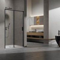 Душевая дверь Slim VDS-6SL110CLB, 1100, черный, стекло прозрачное