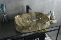 Раковина Gid Mnc186 54423 накладная под камень глянцевая 56x42x14