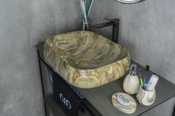 Раковина Gid Mnc186 54423 накладная под камень глянцевая 56x42x14