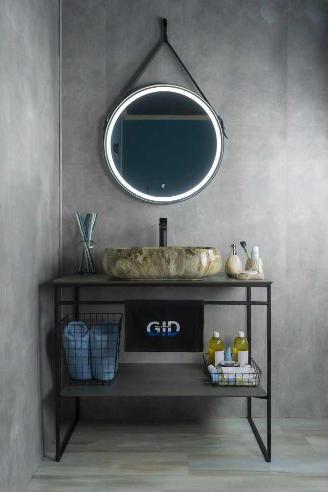 Раковина Gid Mnc186 54423 накладная под камень глянцевая 56x42x14