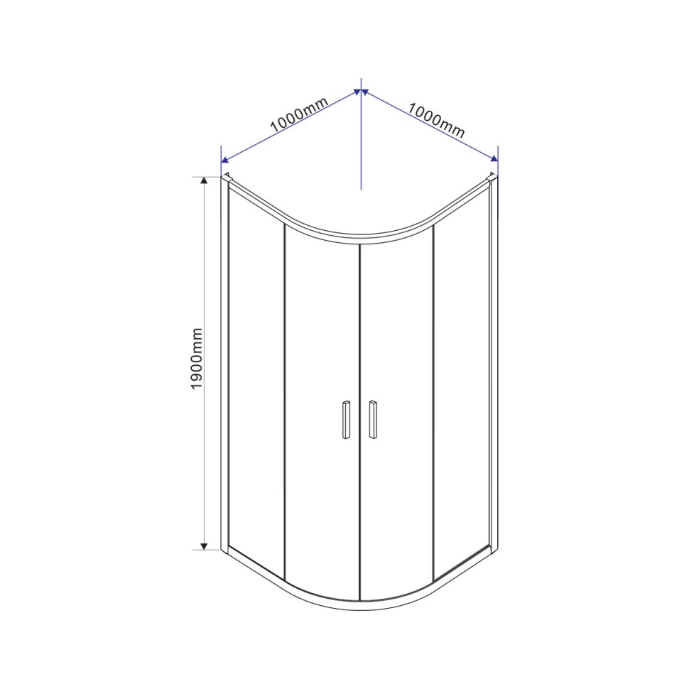Душевой уголок Garda VSQ-1G100CL, 1000*1000, хром, стекло прозрачное