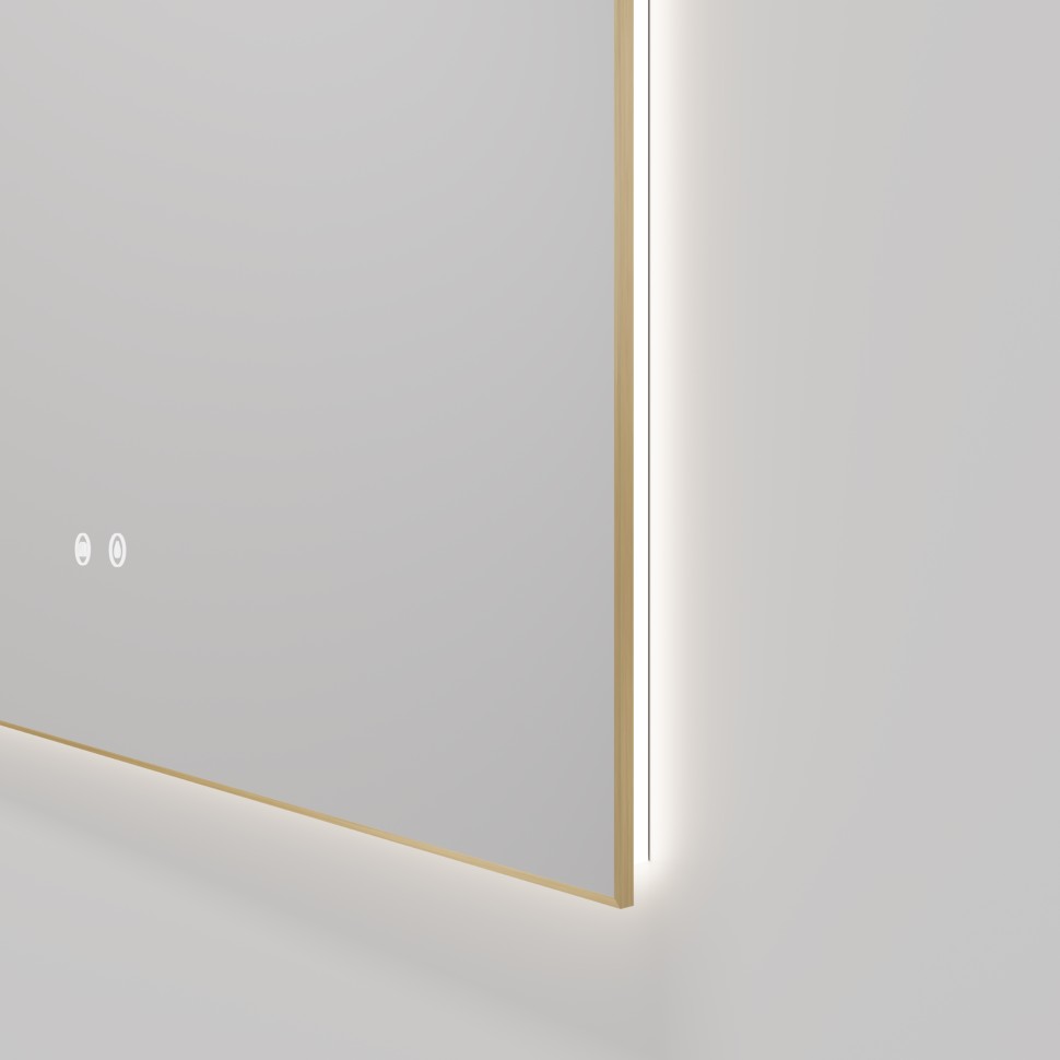 Зеркало Vincea LED VLM-4F100BG-2 1000х800 c сенсорным выключателем, антизапотевание, брашированное золото
