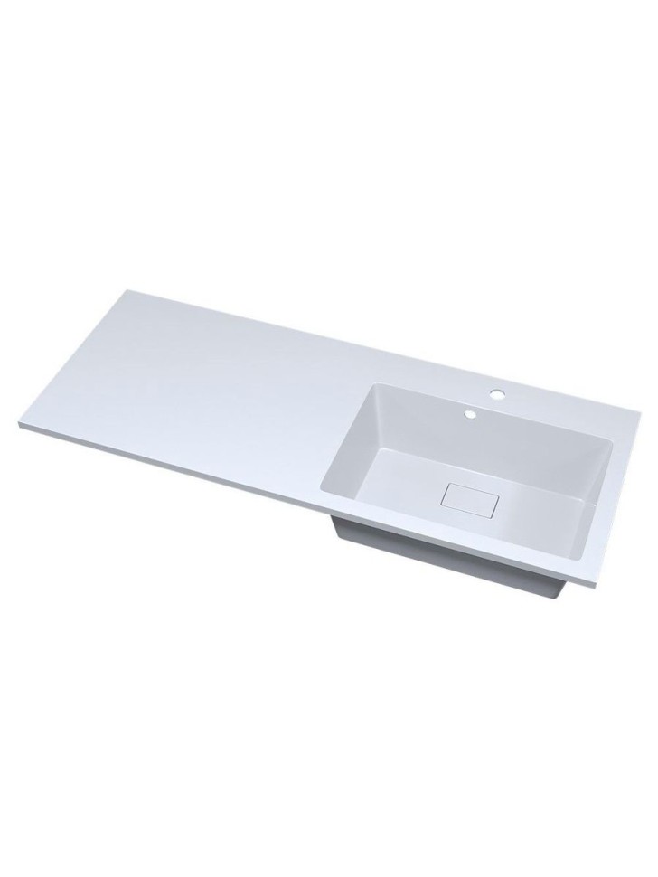 Раковина над стиральной машиной Uperwood Cosmos 120 см, правая, крыло слева, белый глянец