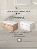Тумба под раковину для ванной Uperwood Eva, 50 см, подвесная, Крафт Табачный, с дверцами