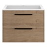 База под раковину Chiara 2D 600 подвесная, 2 выкатных ящика soft-close, N.Oak