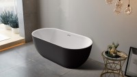 Акриловая ванна BELBAGNO BB70-1500-800-W/NM Белый Глянец внутри, черный матовый снаружи