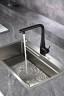 AQM9902MB Cucina Смеситель для кухни с выдвижным L-образным изливом, черный матовый