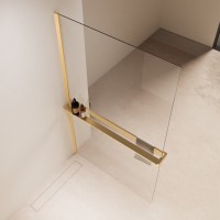 Душевая перегородка Walk-In VSW-1HR900CLG, 900*2000, матовый золотой, стекло прозрачное