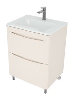 Тумба напольная STYLELINE "Бергамо мини 60" (2 ящ.) Люкс Плюс антискрейтч карамель с раковиной Каре Люкс МИНИ 600х350  