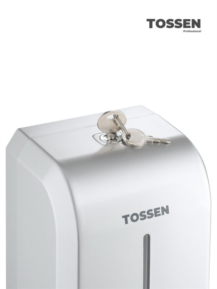 TOSSEN MN-7226 PM - механический дозатор жидкого мыла (коллекция «Классический серый»)  