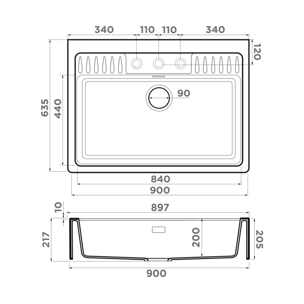 Кухонная мойка Omoikiri Kinokawa 90-GB Artceramic/графит