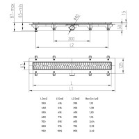 Душевой лоток Veconi Medium Graphite 850