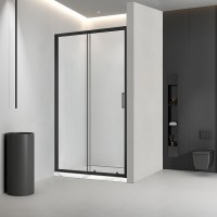 Душевая дверь Veconi Vianno VN-46B, 1400x1950, черный, стекло прозрачное