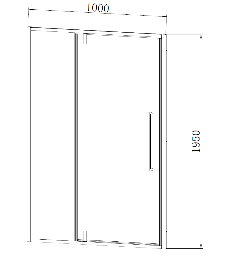 Душевая дверь Слим-Н (Slim-N) VDP-4SN100CLGM, вороненая сталь, стекло прозрачное