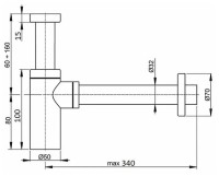 Сифон для раковины CeramaLux С-057 хром