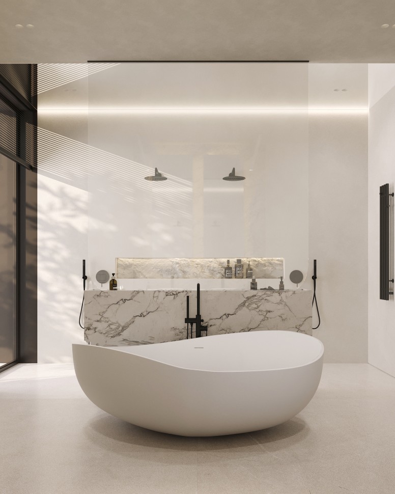 Ванна из искусственного камня ABBER Stein AS9639 белая матовая