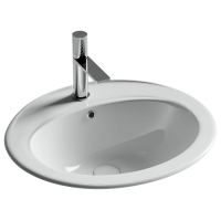Раковина встраиваемая сверху CERAMICANOVA Sun с отверстием слива - перелива овальной формы 565x495x200 мм цвет белый арт. CN6079