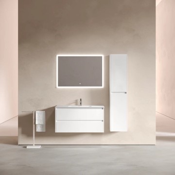 Тумба подвесная SANCOS Libra 990х450х500, c двумя ящиками оснащенными доводчиками, белый глянец , арт. LB100W