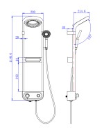 AQM 8004W Душевая система для душа с термостатом, Белый