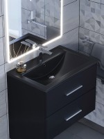 Раковина для ванной кварцевая Uperwood Foster Quartz 70х45,5х17,5 см, черная матовая, космос